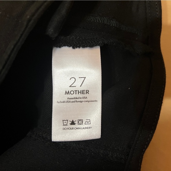 Mother The Pixie Minx Mini Skirt Pitch Black Ruffle Tiered Denim Button Size 27 - Picture 4 of 14